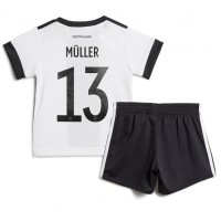 Nemecko Thomas Muller #13 Domáci Detský futbalový dres MS 2022 Krátky Rukáv (+ trenírky)